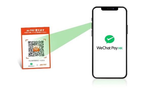 WeChat Pay HKでのau PAY コード読み取りイメージ
